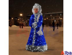 Световая фигура Снегурочка в синем наряде, h=1,8 м