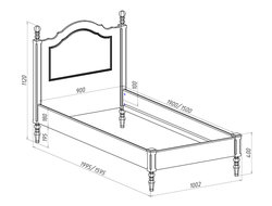 Кровать резная без изножья