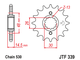 Звезда передняя JTF339 z=15...18