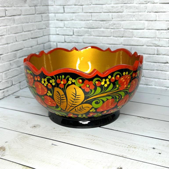 Чашка пиала деревянная резная 100*190 мм Хохлома