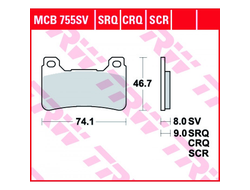 Тормозные колодки TRW MCB755SV для Honda (Sinter Street SV)