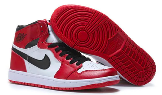 Nike Air Jordan Retro 1 Mid White High Og Красные с белым