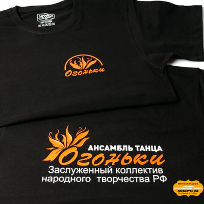 Футболка черная хлопок (Унисекс) с печатью флекс