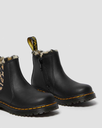 Зимние ботинки Dr. Martens TODDLER 2976 LEOPARD FAUX FUR ROMARIO BLACK