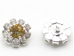 ПУГОВИЦЫ С КРИСТАЛЛАМИ, 16 мм. 50 шт. Р-000135, Цвет: желтый/серебро