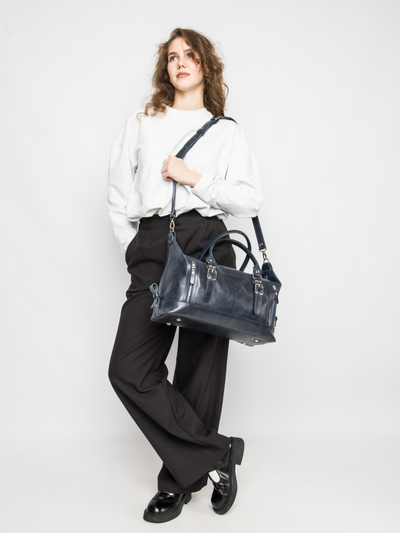 Кожаная дорожная сумка Ravenna Premium blue (арт. 4047-19)