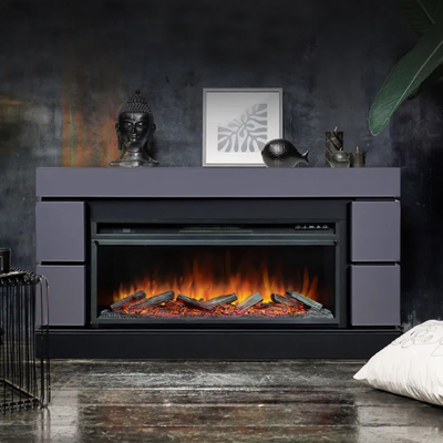 Линейный электрокамин Modern SFT-GR с очагом Vision 42 LOG LED