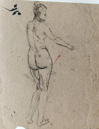 "Натурщица" бумага карандаш 1969 год