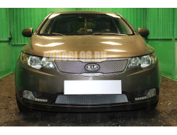 Защита радиатора KIA Cerato 2011-2013 chrome верх