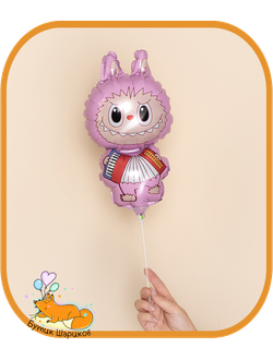 Розовый плюшевый эльф на палочке