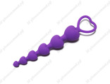 Анальная цепочка Hearts Beads (18 см) фиолетовый