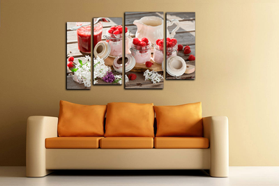 Модульная картина "Ягодные сливки"