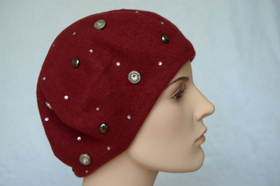 Берет Vizio 3633 бордовый фетровый