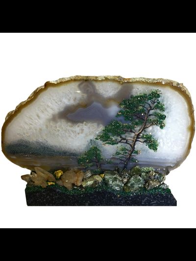 Горка самоцветная на агате &quot;Зима/Лето&quot; двухсторонняя