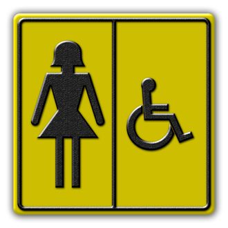 Тактильный знак «Туалет для инвалидов (Ж)»