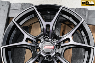 Комплект дисков R16 7,0J ET+38 4*100/4*114,3 RGW 040 Черный с полированными лучами под лаком (T451)