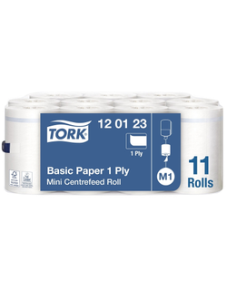 Полотенца бумажные Tork M1 мини-рулон 1 слой, 120м 11рул/уп 120123