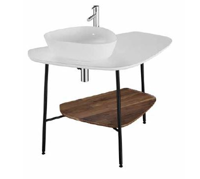 КЕРАМИЧЕСКАЯ СТОЛЕШНИЦА VITRA PLURAL, 100 СМ, ЛЕВОСТОРОННЯЯ, ЦВЕТ МАТОВЫЙ БЕЛЫЙ, 62571