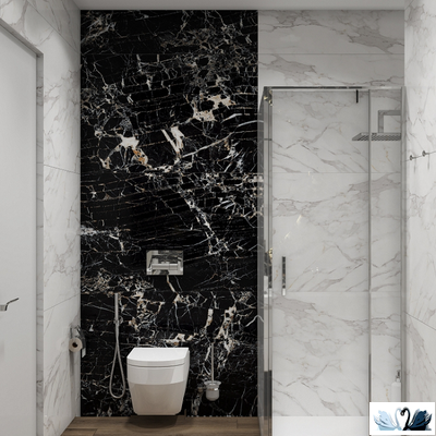 Керамогранит Creto Black Fusion 80 х 160 см черный