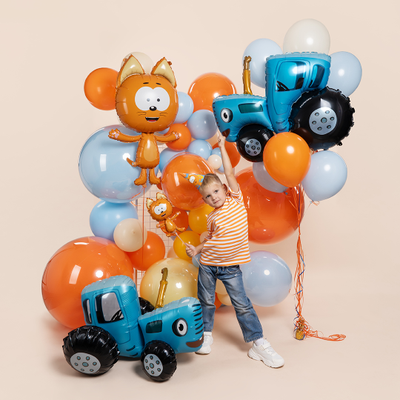 Синий Трактор 3д стоячий