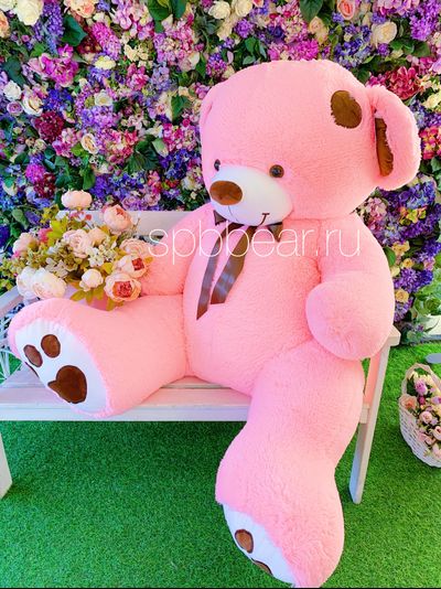 Огромный плюшевый мишка 200 см розовый Тони