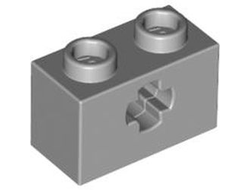 Technic, Brick 1 x 2 with Axle Hole, Light Bluish Gray (32064 / 4211599 / 4233493 / 6206249)