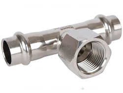 Тройник-переходник ROMMER ВПр-ВР, 15х1/2 из нержавеющей стали прессовой