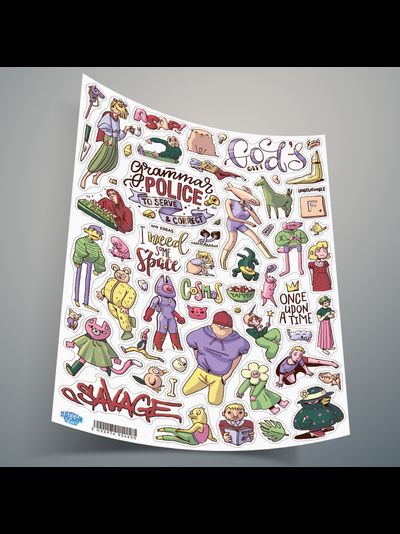 Набор стикеров наклеек необычные ЧЕЛОВЕЧКИ, 4 шт.