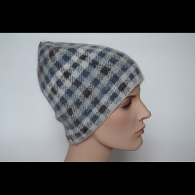 Шапка в клетку вязаная для женщин Vizio Италия 6944 CY белая