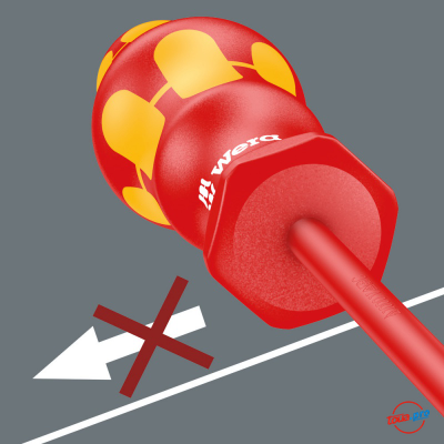 Диэлектрическая отвертка Phillips/шлиц WERA Kraftform Plus уменьшенный диаметр рабочего конца, 162 iS PH/S VDE, 2 х 100 мм WE-006456