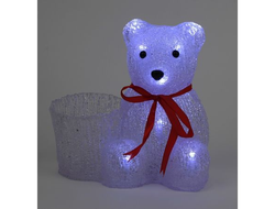 Фигура новогодняя ЭРА Медвежонок с корзинкой 10LED холодный 15*19*21см (3шт*АА) IP20 8402 lБ0047974