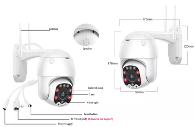 Беспроводная 4G камера наружного наблюдения CamHi 5MP с оптическим 5X Zoom