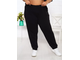 Женские теплые брюки с высокой посадкой БОЛЬШОГО размера  арт. 173180-502 (цвет черный) Размеры 66-80