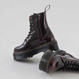 Ботинки Dr Martens Jadon на высокой подошве милитари красные