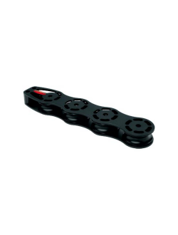 Палубный органайзер Ronstan Серия 40 RF41841 на 4 шкива Ø40мм 500/1000кг из черного ацеталя под трос Ø12мм для судов до 11м