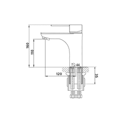 Sanday SD34866-26 Смеситель для раковины темно-серый графит