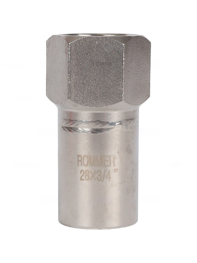 Вставка ROMMER переходная НПр-ВР, 28х3/4, из нержавеющей стали прессовой