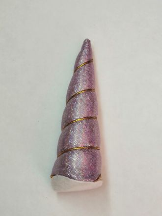 Рожки  объемные 10,5 см , цвет фиолетовый, голографик