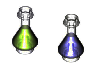 Две Колбы с Химикатами — Аксессуары Минифигурки «Профессор ХЬГО СТРЕЙНДЖ» (LEGO # 71020/4)