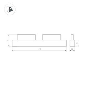 Светильник Arlight MAG-ORIENT-FLAT-L690-24W (WH, 80 deg, 48V)