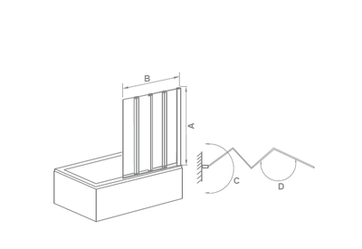 Шторка BAS SCREEN GR4-100-C-CH 100х140 складная, прозрачная