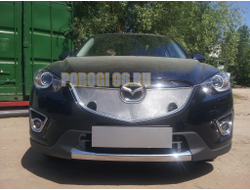 Защита радиатора Mazda CX-5 2012-2014 chrome с парктроником верх PREMIUM