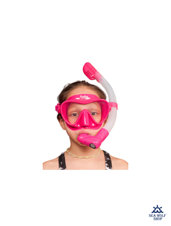 Маска для дайвинга с трубкой Scuba Brothers Flipper Pink, комплект