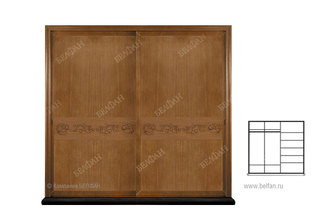 Шкаф-купе для одежды 2-х дв. "Соната" без зеркала (декор), Belfan купить в Ялте