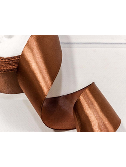 Лента атласная 38мм (106, шоколадная), 22,9м