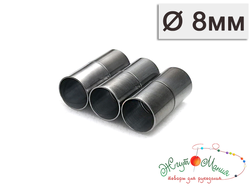 МАГНИТНАЯ ЗАСТЁЖКА "ЦИЛИНДР" - 8мм - ЧЁРНЫЙ