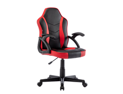 Кресло компьютерное BRABIX "Shark GM-203", экокожа, черное/красное