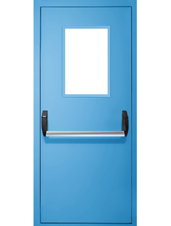 Дверь противопожарная ДПМО-01/60 остекленная с системой антипаника 2100*900 - 1,2 мм