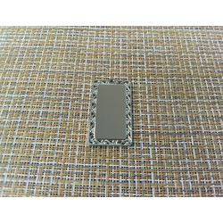 Подвеска кулон прямоугольный с ажурным краем 23x42 мм серебристый