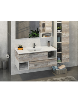 COMFORTY Тумба-умывальник "Турин-120" дуб бежевый